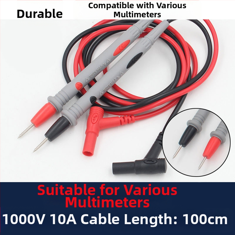Multimetra testvads ar īpaši asu galu, digitālais displejs, zelta pārklājums, 1000V, 10A, 20A