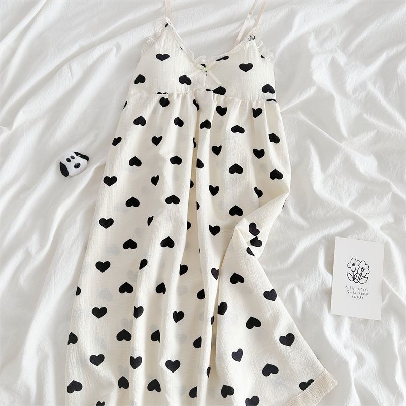 Γυναικείο καλοκαιρινό νυχτικό με τιράντες, βαμβακερό, χωρίς μανίκια, χωρίς γιακά, μίντι μήκος, για οικιακή χρήση