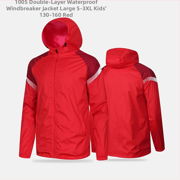 Gyerekeknek készült futballhoz kapucnis szélvédő kabát, uniszex, nylon bélés, kültéri edzésekhez, téli–tavaszi–ősz