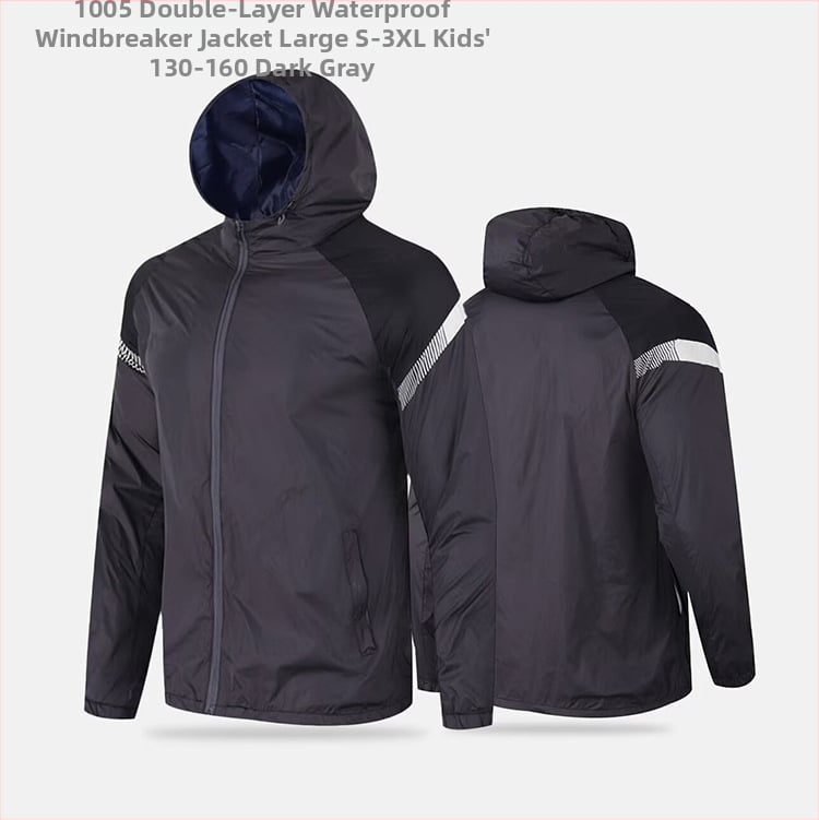 Gyerekeknek készült futballhoz kapucnis szélvédő kabát, uniszex, nylon bélés, kültéri edzésekhez, téli–tavaszi–ősz