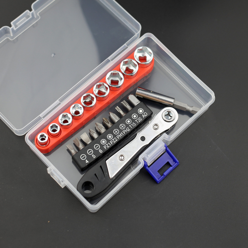 Chiyue 22-in-1 komplekts: divvirziena uzgriežņu atslēga un skrūvgriezis ar sešstūra galviņām, Cr-Mo-V tēra, mājas lietošanai