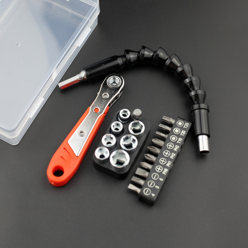 Chiyue 22-in-1 komplekts: divvirziena uzgriežņu atslēga un skrūvgriezis ar sešstūra galviņām, Cr-Mo-V tēra, mājas lietošanai