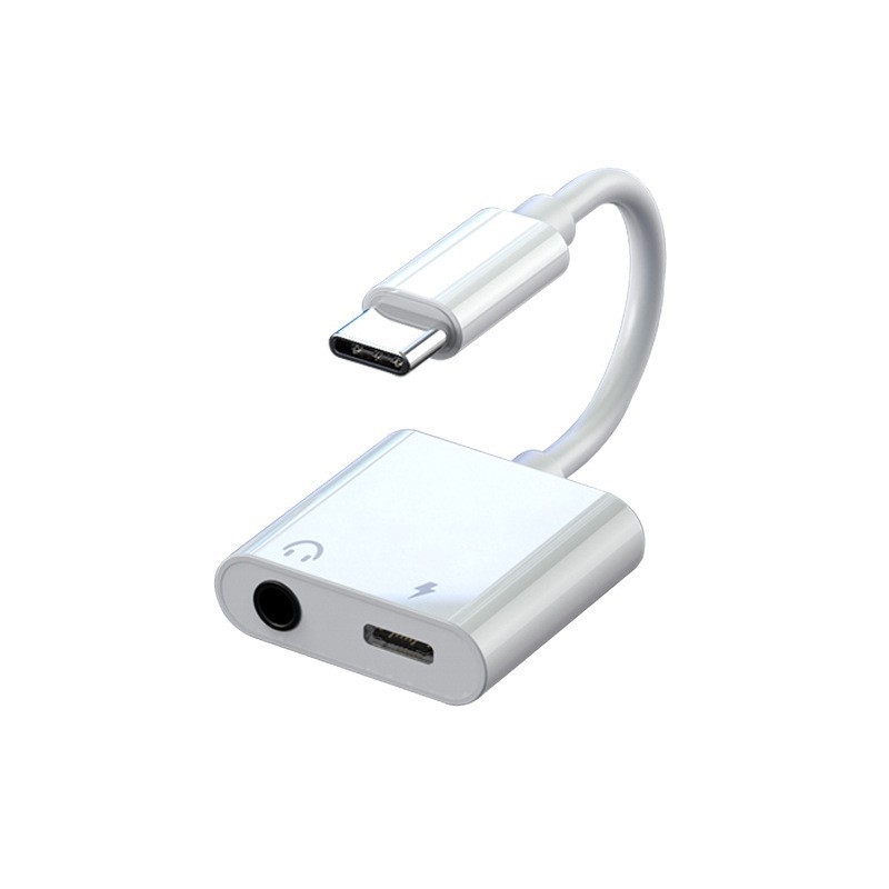 USB-C to 3,5 mm kõrvaklappide adapterkaabel – 2-ühes-1 helisisene muundur, sisseehitatud dekoodimiskripsiga, vasktuum, 30 cm pikkune, ühildu iPhone'iga