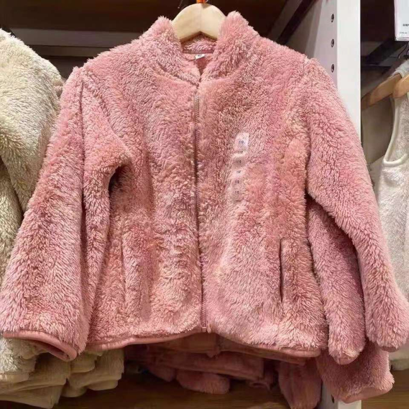 Unisex vaikiška poliarstriukė su užtrauktuku, korejiško stiliaus stovinčiu kaklu, 0–1 metų