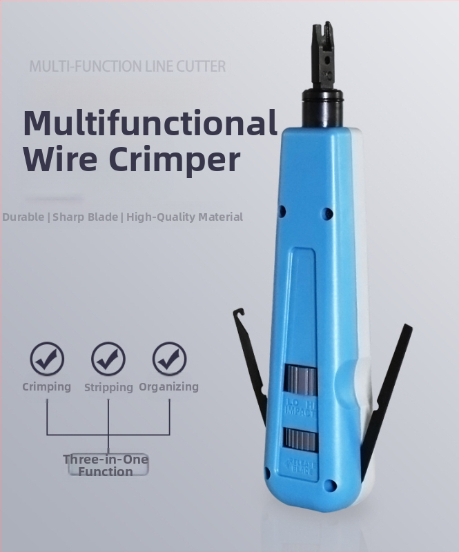 Tīkla vadu perforēšanas nazis – 110 krimpēšanas jauda, 175 mm garums, ABS rokturis, 45# tērauds