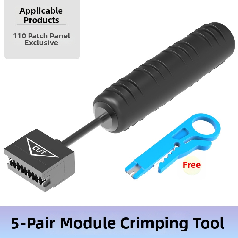 Sieťový vysekávací nôž na káble – 110 krimp, dĺžka 175 mm, ABS rukoväť, 45# oceľ