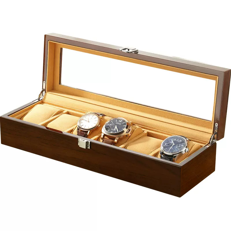 Puidust kellakarp katuseakna kaante ja lukustusega – näidiskast kelladele ja juveelidele