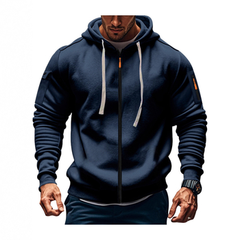 Muški kapuljačasti kardigan s cijelim zatvaračem, debeli poliester fleece, jesensko-zimski casual sportski stil