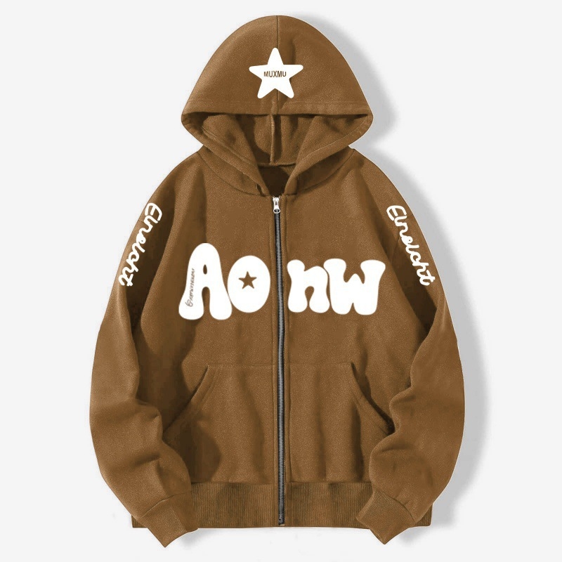 Muški zip-hoodie kardigan od pamuka 81–90%, fleece podstava, trodimenzionalni džepovi