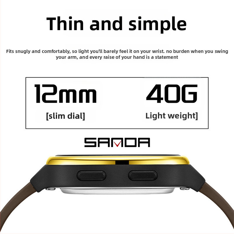 Sanda többfunkciós digitális sportóra kettős idő kijelzővel, lépésszámláló, kalóriaszámláló, két ébresztő, 50 m vízálló