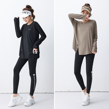 Zolandi fitnesa joga krekls ar garām piedurknēm, brīvs piegriezums, poliestera ar spandeksa audums, garums 70 cm