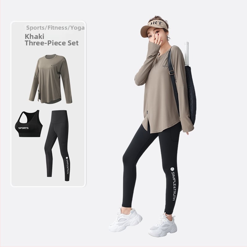 Zolandi fitnesa joga krekls ar garām piedurknēm, brīvs piegriezums, poliestera ar spandeksa audums, garums 70 cm