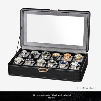 BLUETIDE Nahast kellade hoiukarp mitme sahtliga, kartonpakend, spetsifikatsioon 01