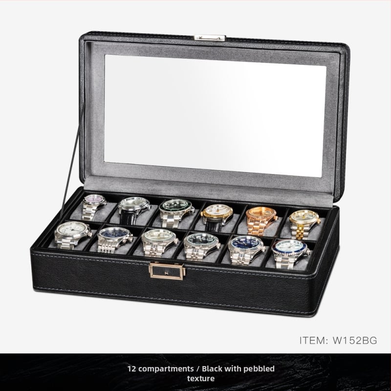 BLUETIDE Nahast kellade hoiukarp mitme sahtliga, kartonpakend, spetsifikatsioon 01