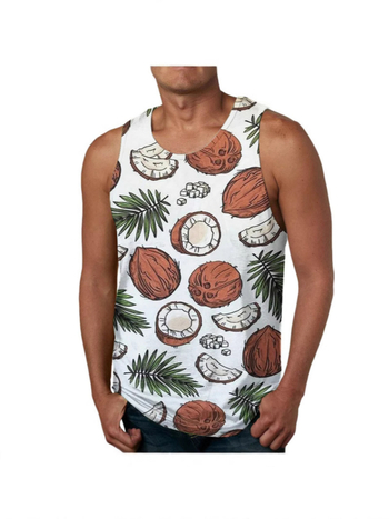 Tank top s digitalnim Hawaii otiskom, širok kroj, materijal 95% poliester (Air layer), prozračan, za plažu ljeto