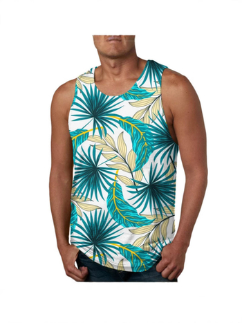 Tank top s digitalnim Hawaii otiskom, širok kroj, materijal 95% poliester (Air layer), prozračan, za plažu ljeto