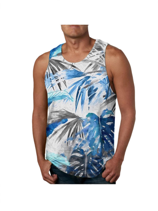 Tank top s digitalnim Hawaii otiskom, širok kroj, materijal 95% poliester (Air layer), prozračan, za plažu ljeto