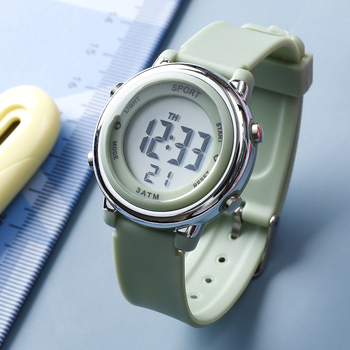 Laste elektriline käekell helendava digitaalse näidiga, elektronsed liikumine (6309), ümmargune ABS-korpus, TPU rihm