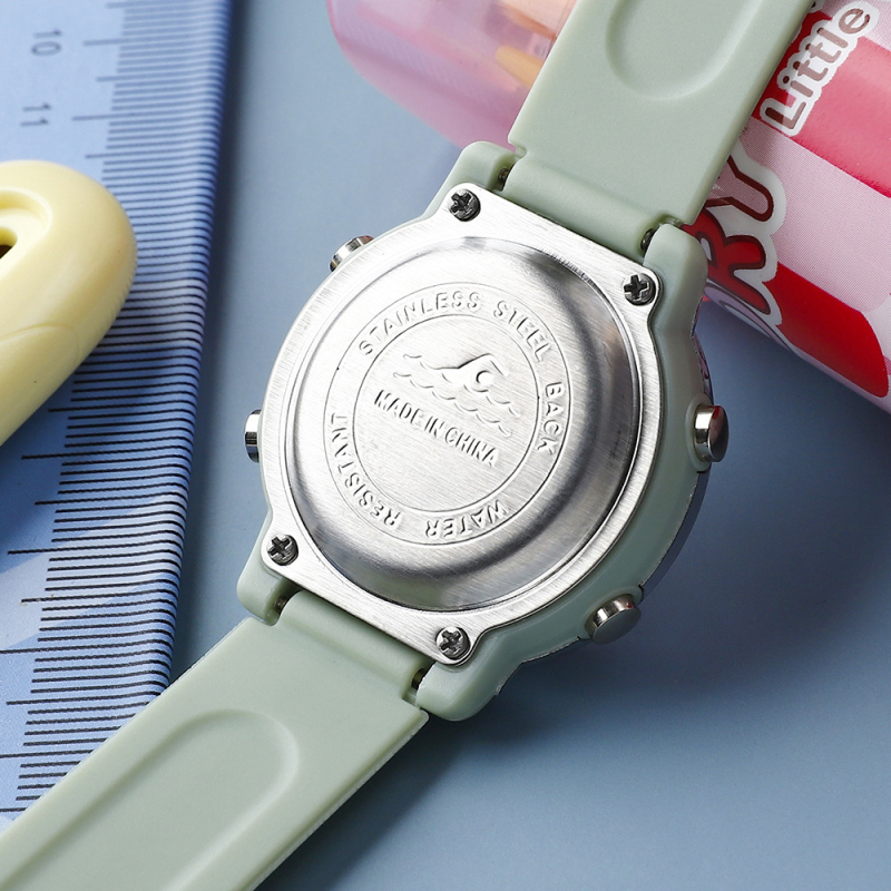 Laste elektriline käekell helendava digitaalse näidiga, elektronsed liikumine (6309), ümmargune ABS-korpus, TPU rihm