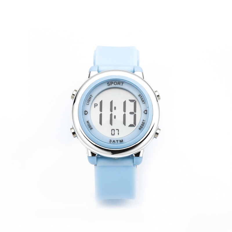 Laste elektriline käekell helendava digitaalse näidiga, elektronsed liikumine (6309), ümmargune ABS-korpus, TPU rihm