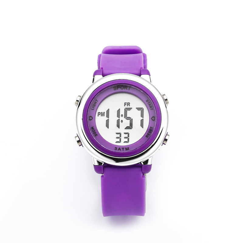 Laste elektriline käekell helendava digitaalse näidiga, elektronsed liikumine (6309), ümmargune ABS-korpus, TPU rihm