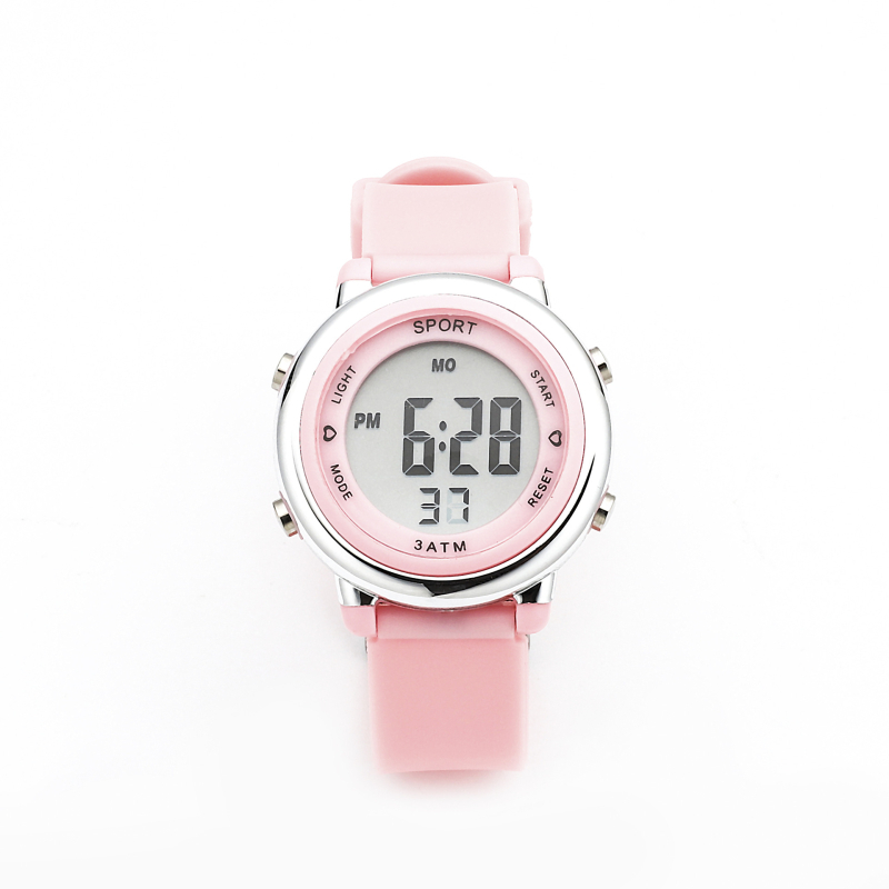 Laste elektriline käekell helendava digitaalse näidiga, elektronsed liikumine (6309), ümmargune ABS-korpus, TPU rihm