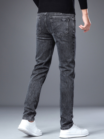 Woodpecker Jeans Slim Straight, căptușite cu catifea, îngroșate, talie medie, fermoar