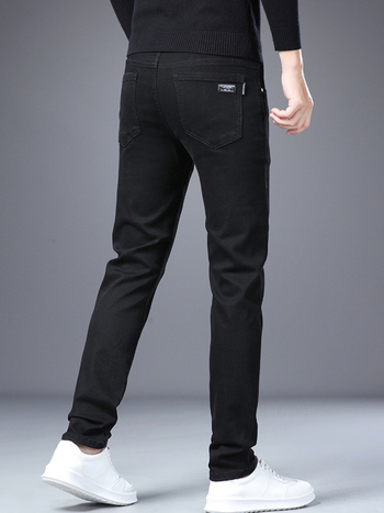 Woodpecker Jeans Slim Straight, căptușite cu catifea, îngroșate, talie medie, fermoar