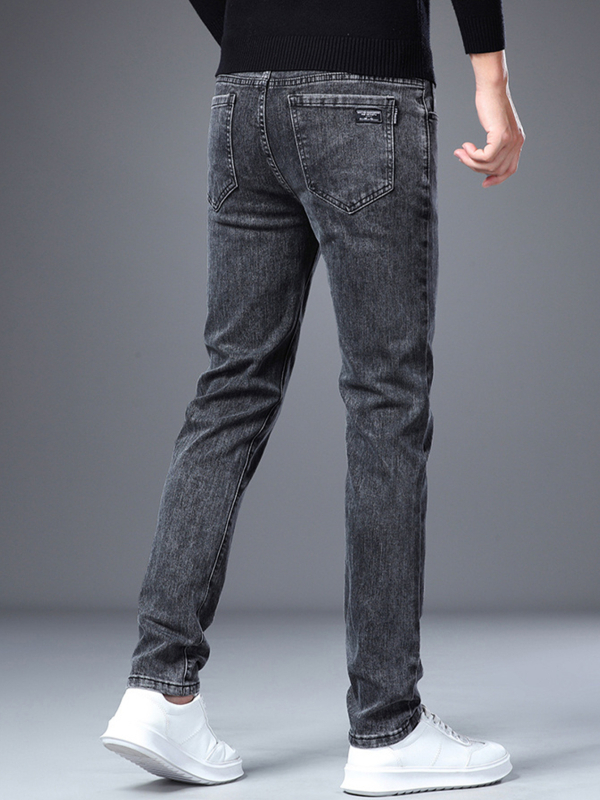 Woodpecker Jeans Slim Straight, căptușite cu catifea, îngroșate, talie medie, fermoar