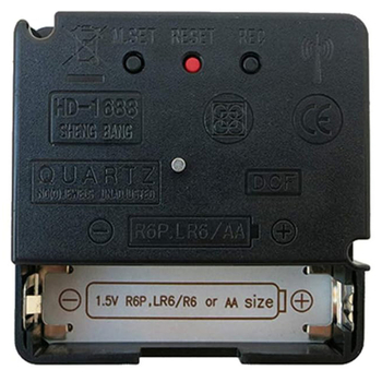 DIY kvarcinis laikrodžio mechanizmas su DCF radijo laiko kalibravimu, versija vokiečių, OLA prekės ženklas, plastinis korpusas