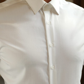 Muška košulja u francuskog stilu, dugi rukavi, slim fit, bijela, bez glačanja, formalna poslovna košulja za svadbu – za mladoženju ili kuma