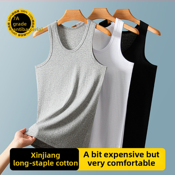 Muški top od 100% pamuka bez rukava, rebrasta pletenina, prozračan ljetni casual minimalistički stil