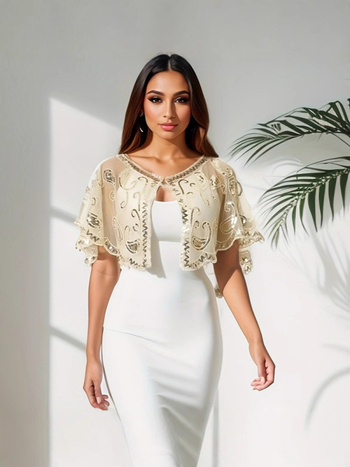 1920 Gatsby õhtukleit sequin- ja võrgustikust materjaliga, A-liiniline lõige, varrukateta, sügav V-kaelus, helmestega kaunistused.