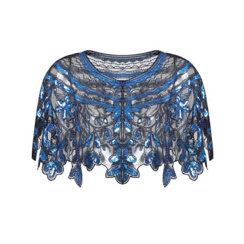 Set haljina s perlicama u stilu 1920-ih: mrežasti šal i kardigan s izvezenim warp-knit, za žene – cijelo godišnje nošenje