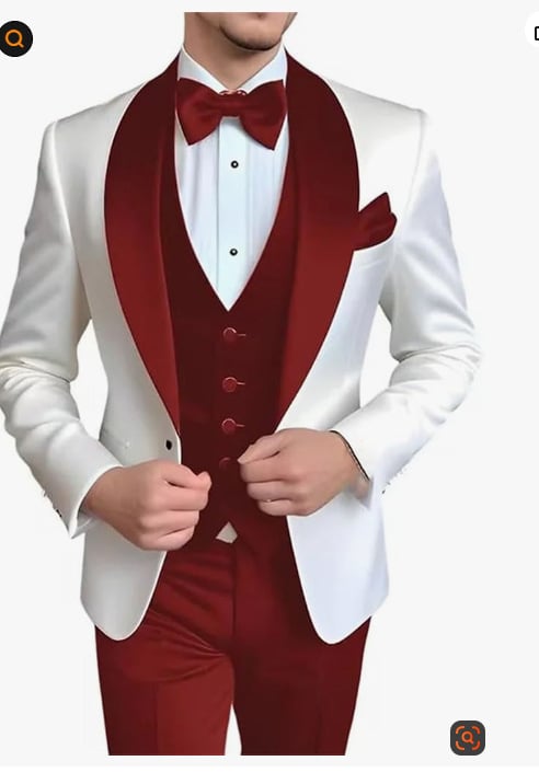 Мъжки костюм три части - Тесен силует, Памук-смес с полиестер, Едно копче закопчаване, Централна задна цепка, За всички сезони