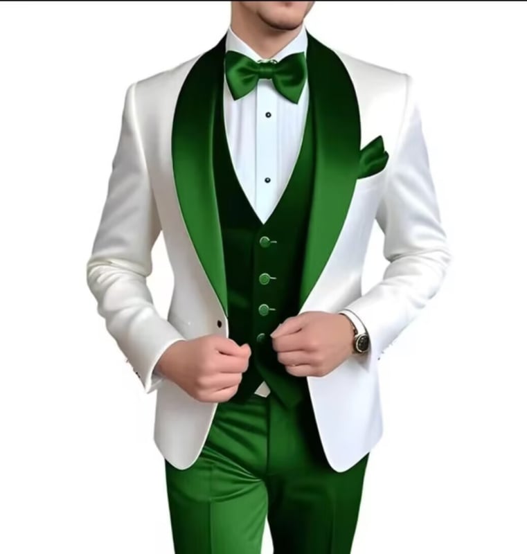 Мъжки костюм три части - Тесен силует, Памук-смес с полиестер, Едно копче закопчаване, Централна задна цепка, За всички сезони