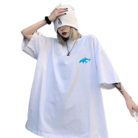 Ženski ljetni top za plus veličinu, kratki rukavi, opušten kroj, okrugli izrez, korejski stil, top za pokrivanje trbuha