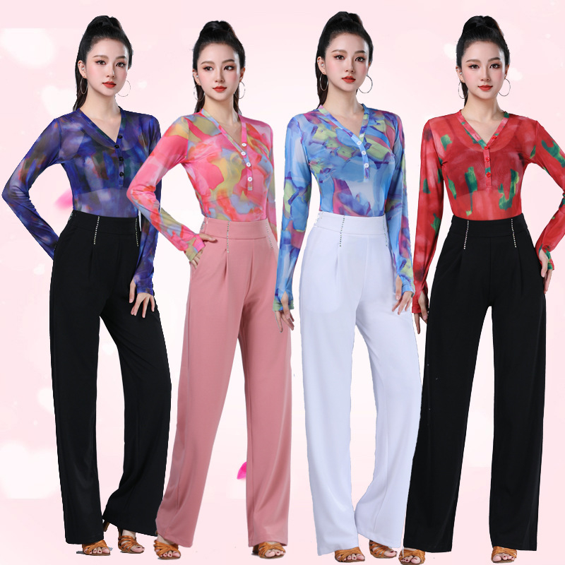 Top de dans pentru femei, țesătură din spandex, 85% spandex