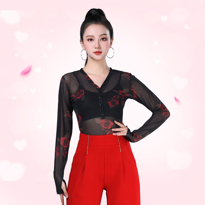 Top de dans pentru femei, țesătură din spandex, 85% spandex