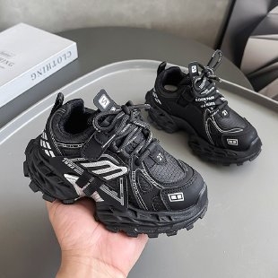 Bērnu skrējiena apavi ar vilnas oderi, augšdaļa no mākslīgās ādas, PU zole, priekšējais šņorainums - 2025. gada rudens izlaišana