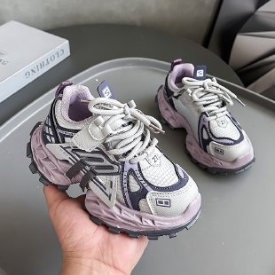 Bērnu skrējiena apavi ar vilnas oderi, augšdaļa no mākslīgās ādas, PU zole, priekšējais šņorainums - 2025. gada rudens izlaišana