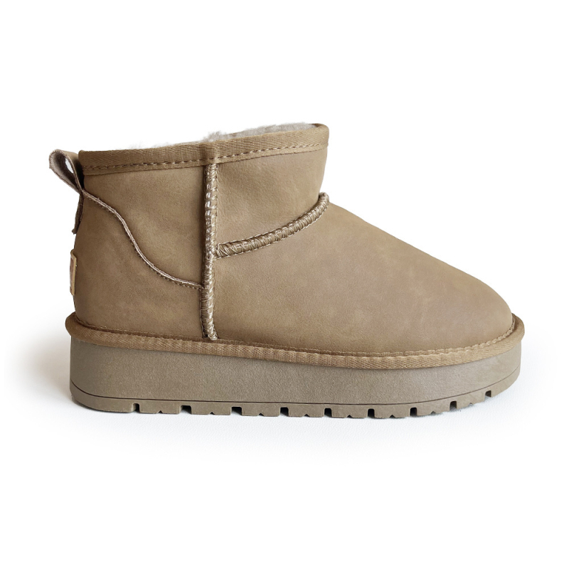 Ženske snježne čizme – vodootporne, protuklizne, gornji dio od teleće kože, vunena podstava, debela potplat