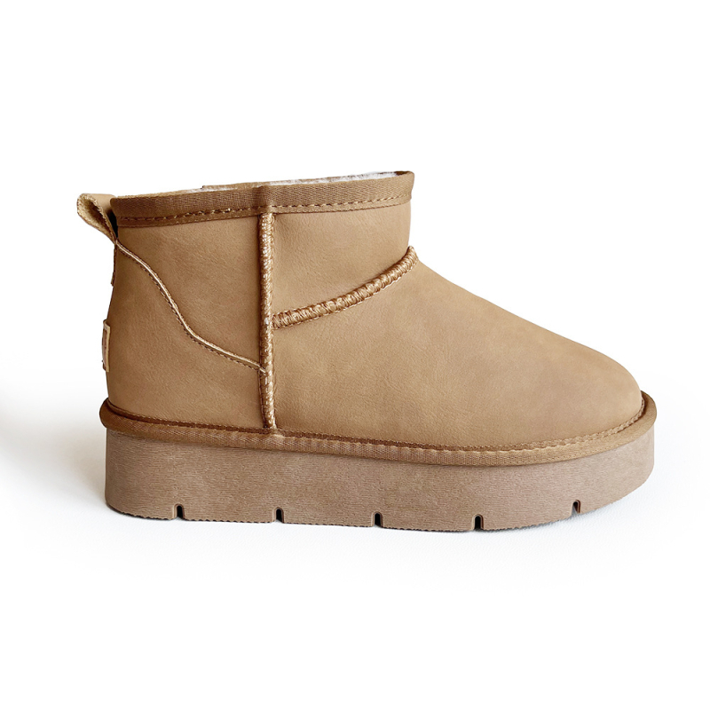 Ženske snježne čizme – vodootporne, protuklizne, gornji dio od teleće kože, vunena podstava, debela potplat