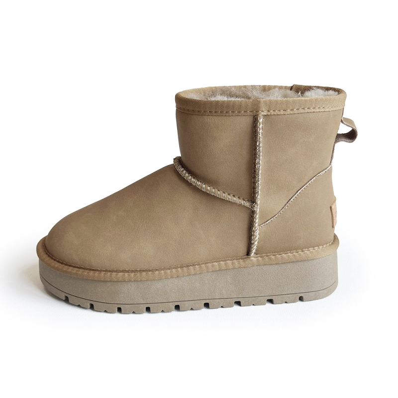 Ženske snježne čizme – vodootporne, protuklizne, gornji dio od teleće kože, vunena podstava, debela potplat