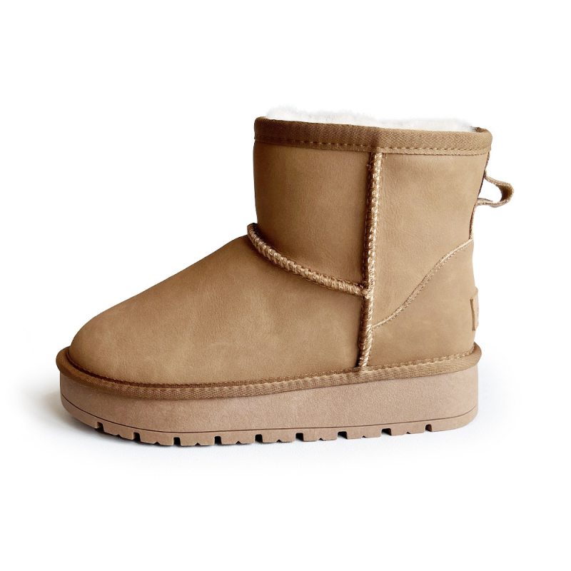 Ženske snježne čizme – vodootporne, protuklizne, gornji dio od teleće kože, vunena podstava, debela potplat