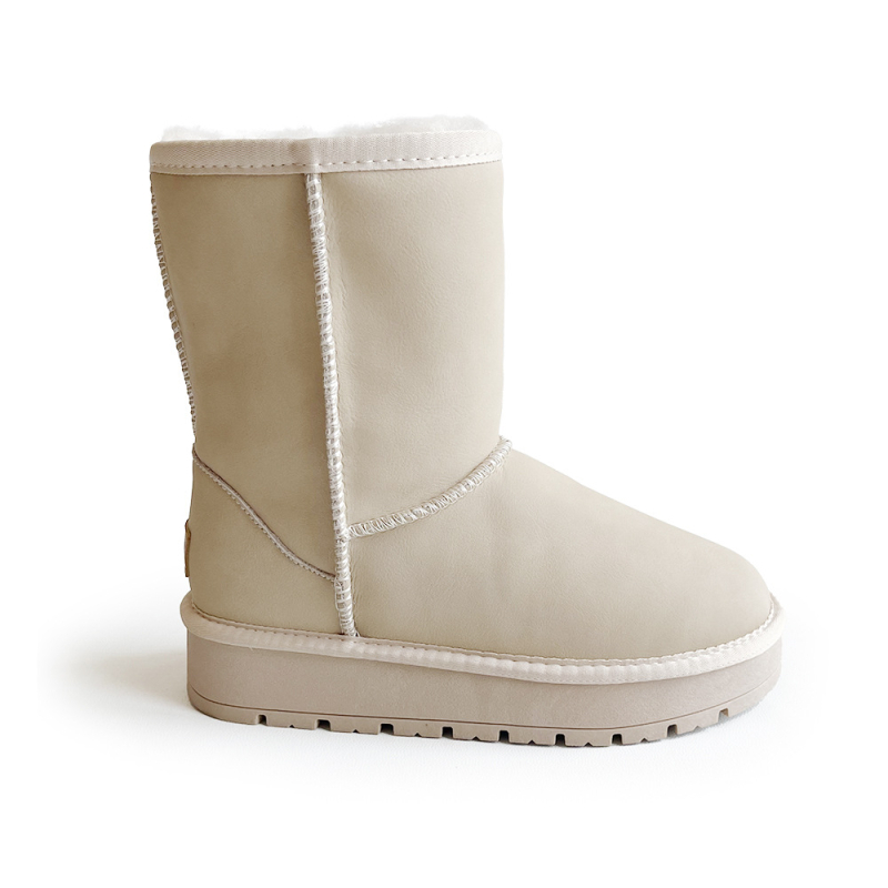 Ženske snježne čizme – vodootporne, protuklizne, gornji dio od teleće kože, vunena podstava, debela potplat