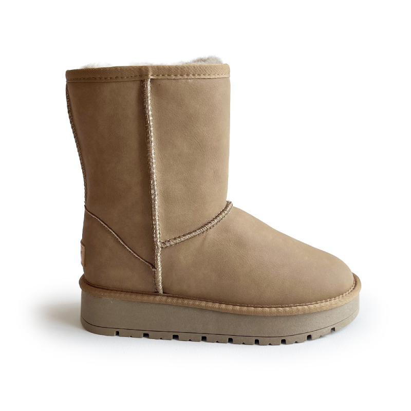 Ženske snježne čizme – vodootporne, protuklizne, gornji dio od teleće kože, vunena podstava, debela potplat