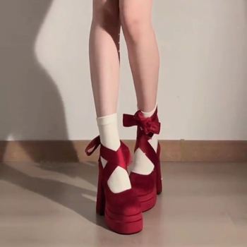 Naiste Mary Jane kingad ümmarguse ninaga, PU ülemine, eesmine rihm, paks kann >8 cm, kummitald