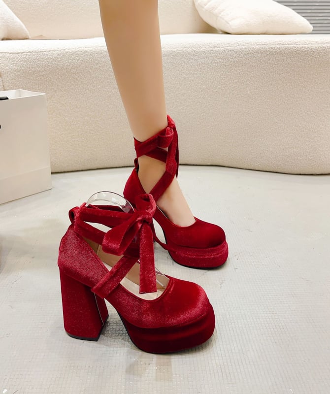 Naiste Mary Jane kingad ümmarguse ninaga, PU ülemine, eesmine rihm, paks kann >8 cm, kummitald