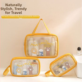 Kosmētikas soma – PVC+nylon materiāls, rokas soma formā, daudzfunkcionāla, piemērota ceļojumiem un kosmētikas glabāšanai